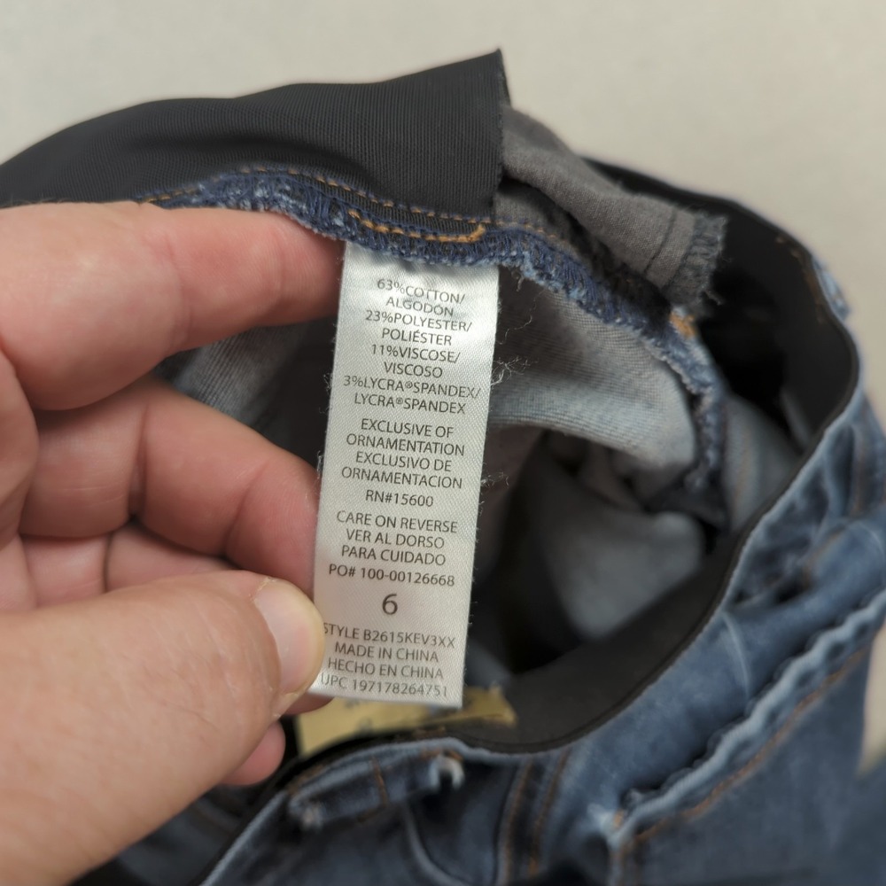 Democracy Women's Boot Cut Jeans in Dark Blue Denim with a cool frayed hem - Picture 10 of 15